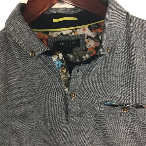 XSOLDX Ted Baker London Contrast Navy Polo 4/Large - Picture 3 of 7